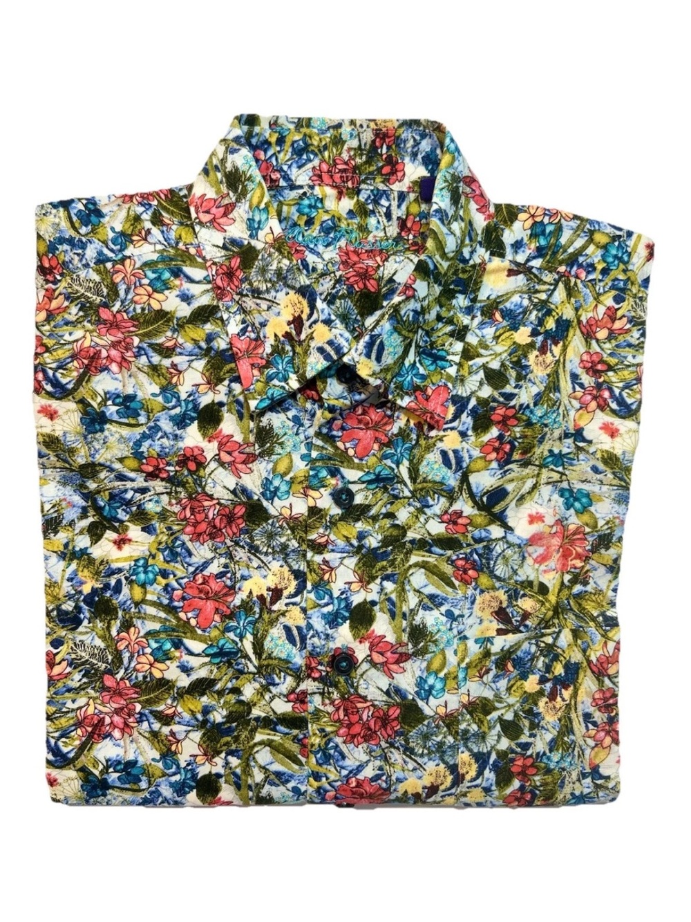 Alan Flusser Men’s Button-Up Shirt L long sleeve Multicolor Floral